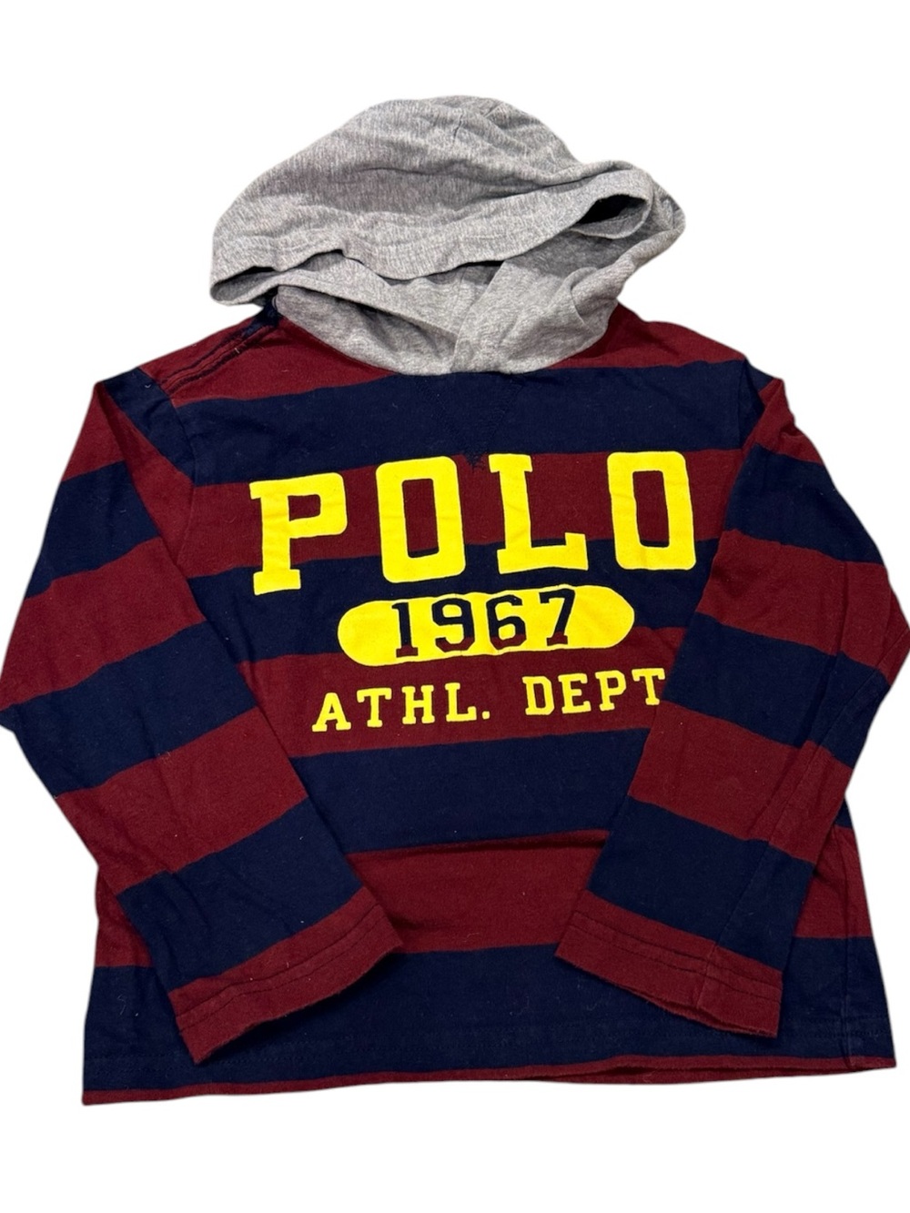 Polo Ralph Lauren Boys Stripe Hoodie Long Sleeve Tee Knit Top Logo 4 4T